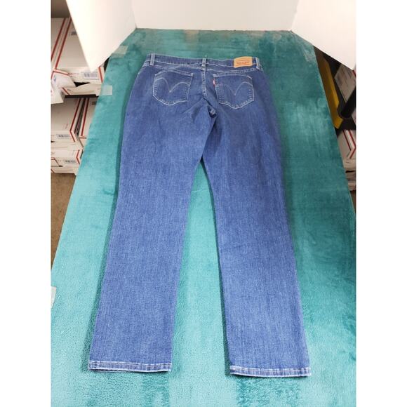 Levis Jeans Size 14 Womens Blue Denim Ladies Pants Mid Rise Classic Skinny - Picture 11 of 14